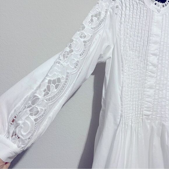 Madewell NWT Pintucked Eyelet Mini Dress White Size XXS - Picture 9 of 15